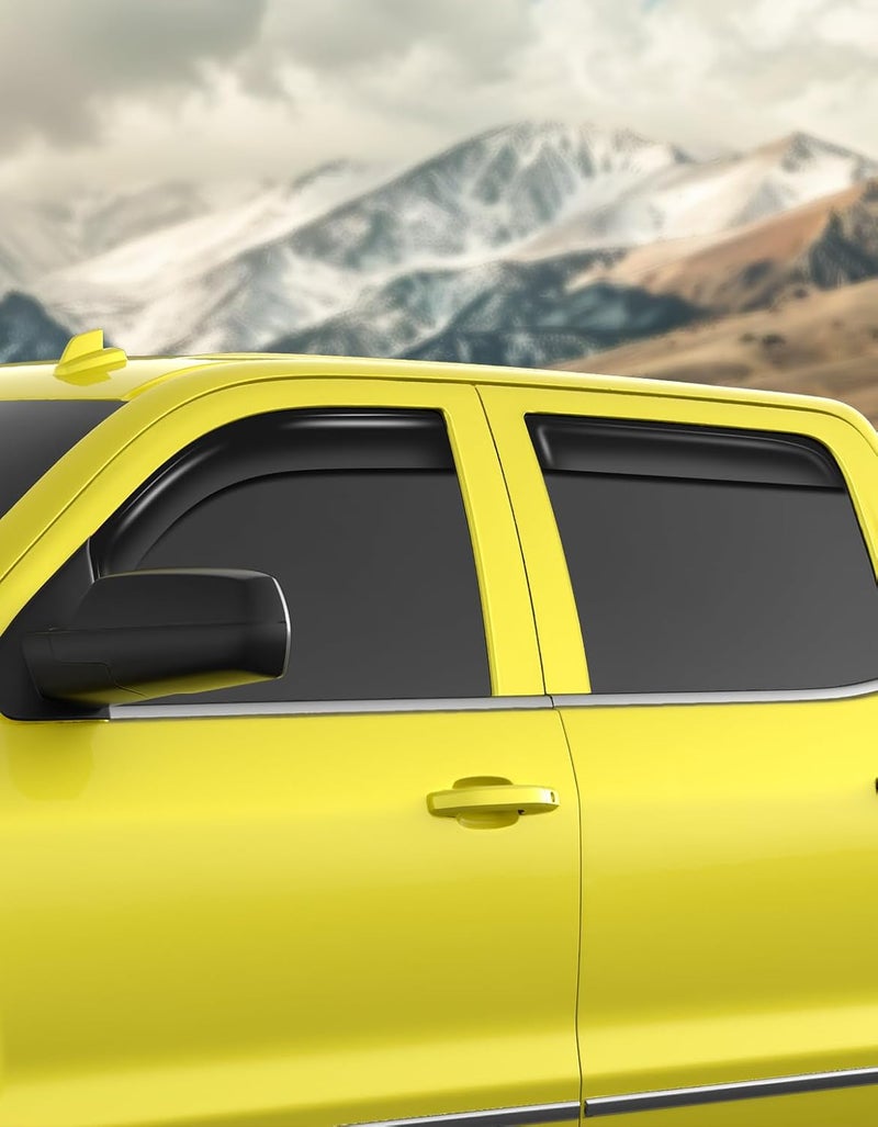 Deejecsun in-Channel Window Rain Guards Fit for Chevrolet(Chevy) Silverado/GMC Sierra 2014-2018 Crew Cab Rain Guards Extra Durable Window Deflectors Visors Vent Visors Vent Shades Truck Accessories - Image 2